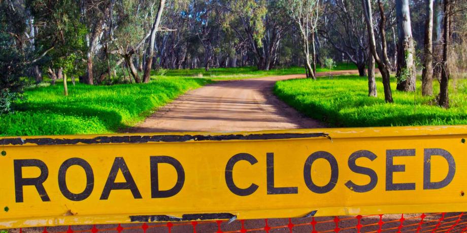 Road closed sign